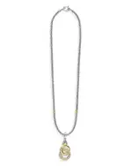 Lagos 18K Yellow Gold & Sterling Silver Diamond Interlocking Ring Pendant Necklace, 18