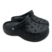 Crocs Baya Platform Clog Women's Size 11 Black Slip On Shoes 208186-001