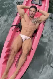 [K186] Handsome Man Cute Male Model Showing Off Body Physique Art Photography