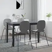Dining Table Black, 114x71x75 cm, Solid Rubber Wood, Dinner, Wood, Kitchen, Dining, Room, Tables, Small, Chairs, Set, De Comedor