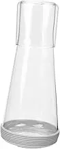 BIUDECO Bedside Carafe Glass Kettle Set Lid Water Pitcher Carafe Cup Desktop Water