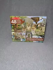 Melissa & Doug 48 Peice Puzzle Endangered Species Floor Puzzle 3ft New Sealed