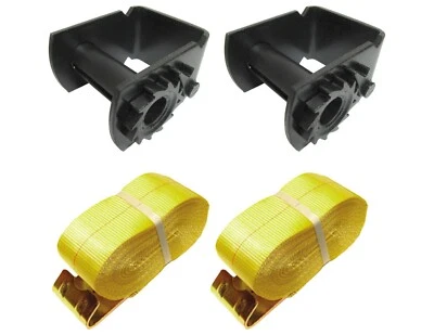2pc 4" Steel Sliding Portable Winch High Profile Tie Down Cargo 4 x 30 Strap