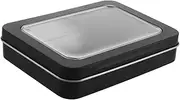 Happyyami Outdoor Mini Storage Box Metal Tin Box with Hinged Lid Portable Small Container
