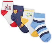 [LEON D'ORO] Children's Cotton Socks Scotland Yarn 4 Pairs Lightweight and Breathable Made in Italy