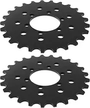 eMagTech 2 Pieces 25T 28T Bicycle Fixed Chain Wheel Fixed Wheel Brake Disc Fixed Chain Wheels for #410 Bicycle Chain Brake Disc Holder Black
