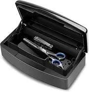 Nail Art Tool Tray - Plastic Manicure Equipment for Hair Salon and Spa With Tweezers and Cutter (Black)