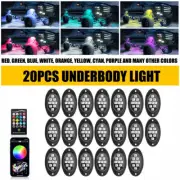 20X Muli-Color RGB LED Underbody Neon Rock Lights Remote Bluetooth Music Control