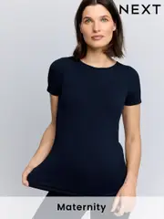 Navy Maternity Rib Seamless Top (AT6749) | $41