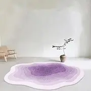 HFSAZJ Irregular Shape Modern Plush Area Rug for Living Room, Cute Clouds Shape Non Slip Rugs Washable, Contemporary Abstract Minimalist Living Room Accent Rug Entryway Indoor Area Carpet (Purple)