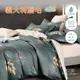 【夢之語】義大利磨毛柔絲棉 (赫爾本綠) 床包枕套組 雙人/加大 被套 超細纖維