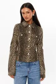 [Supré] Supré - Maddi Fitted Denim Jacket - Tyra cheetah brown 16 TYRA CHEETAH BROWN