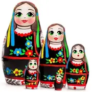 Nesting Dolls Set of 5 pcs - Matryoshka Doll in Traditional Ukrainian Dress