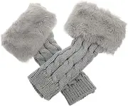[FRCOLOR] 1Pair Lightweight Arm Warmers for Friendly Open Finger Gloves for Outdoor Activities for Cycling Hiking and Dog Walking Grey Color