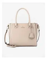 [Madison Accessories] Angie Medium 3 Compartment Satchel Bag in Beige