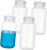 NAMOARLY 4 Pack Plastic Reagent Bottles 250ml Screw Caps Lab Travel Bottles for Oil Liquid Samples