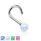 1 Pc 316L Surgical Steel 2 mm Opal Stone Nose Screw Stud Ring 18g Or 20g