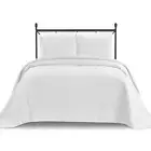 3-Piece Oversized Quilted Bedspread Coverlet Set - White Full / Queen