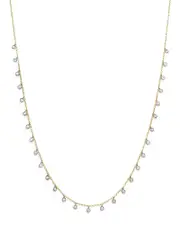 Meira T 14K Yellow and White Gold Diamond Bezel Dangle Necklace, 15