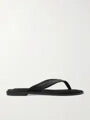 [A Emery] A Emery - Morgan Satin Flip Flops - Black - IT35 IT 35 Black