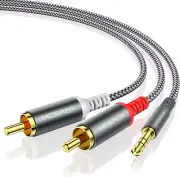 RCA to 3.5Mm AUX Cable, (6.6 Feet) 3.5 Mm 1/8 to RCA 2-Male Headphone Jack Adapt