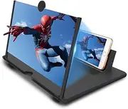 Newseego 12" Thin Foldable Phone Screen Magnifier,HD Phone Amplifier with Folding Stand Holder Portable Movie Video Game Enlarger 3D Movies Phone Projector Gadgets for Gifts-Black