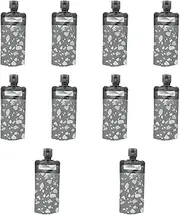 Zialofi 10 Travel Pouches for Toiletries 3 Oz Liquid Containers for Shampoo And Body Wash, Black Speckle