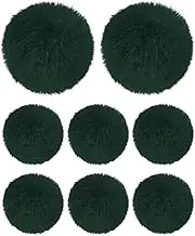 uxcell 8-Pack Faux Fur Pom Poms, 1.2 Inch/ 2.8 cm Soft Fluffy Pompoms Balls Faux Rabbit Fur with Elastic Loop for Hats/Bags/Keychains/Knitting Accessories/DIY Crafts [Dark Green]