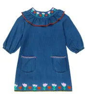 [Stella McCartney Kids] Stella McCartney Kids Embroidered denim dress Y 6 blue
