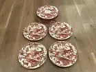 RARE Pottery Barn Alpine Toile Deer Salad Plates Set Of 4
