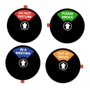 Privacy Sign,Do Not Disturb/Please Knock/Out of Office/in 5 inches-Round Black