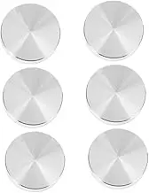 ETHZZLE 6pcs Aluminum Cake Display Cabinet Aluminum Circle Disc Discs for Thick Tops Coffee Table Glass Top Adapter for Tea Tables Silver