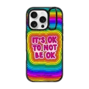 iPhone 16 Pro Impact Ring Stand Case MagSafe Compatible It's Ok To Not Be Ok by Corey Paige Designs