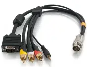 C2G #60019 RapidRun HD15 + 3.5mm Audio + 3 RCA Flying Lead Cable 3 ft NEW
