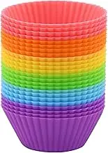 2 Inch Mini Size Silicone Baking Cups Muffin Cups, Reusable and Nonstick Mini Cupcake Liners, Mini Chocolate Holders Truffle Cups, 24 Pack, 6 Vibrant Colors