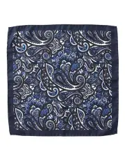 [Dom Bagnato] Broccato Paisley Silk Pochette in Blue