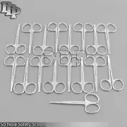 50 Safety Scissors Mustache, Nose, Ear Hair Pet Grooming, Manicure 3.5" STRAIGHT