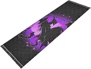 PDZRMY Halloween Purple Witch Bat Washable Runner Rug 2’ x 6’ Non-Slip Kitchen Runner Rug for Hallways Entryway Bedroom Living Room Floor Carpet Runner- Soft Thin Mat for Family Pet