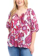 Karen Kane Plus Size Paisley Print Blouse