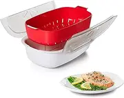 DDMMQS Microwave Steamer, Microwave Oven Vegetable Steamer with Lid Food Grade PP Dishwasher Safe Detachable Universal Rapid Cook Container Healthy Food Cooker for Kitchen