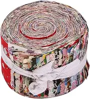 POOSR Fabric Strips Roll Jelly Fabric Bundles Fabric Quilting Strips Roll Up Flower Precut Patchwork with Assorted Patterns