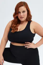 Black Crop Tank Top Seamless Activewear