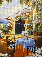 "Morning" Printed Needlepoint Tapestry Canvas Collection D'art 6193