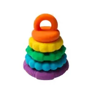 Jellystone Designs - Rainbow Stacker Silicone Teether & Toy - Bright