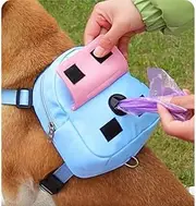 Local Shipment Pet Backpack Large Capacity Traction Ring Dog Outdoor Bag with Traction Rope Pet Accessories Treat Backpack Puppy Snack Reward Waist Bag Dogs Poop Bags (Orange,S)