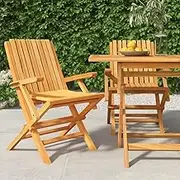 Garden Chair Folding Garden Chairs 2 pcs 61x67x90 cm Solid Wood Teak Patio Seating