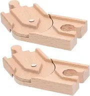 Generic 2Pcs Wooden Railway Track Replacement Parts for DIY Train Track for Boys and Educational Plaything for Creative Imagination and Motor Skills Development