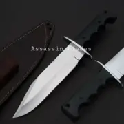 custom handmade J-2 steel 15"bowie knife black mecarta handle with steel clip