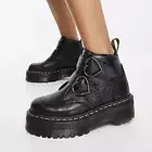 BNIB Doc Martens Devon Heart Platform Boots Size US 6 Women’s •Black Leather NEW