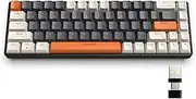 MAGIC-REFINER 60% Wireless Mechanical Keyboard, Bluetooth 5.0/2.4GHz with Dual Mode 2-in-1 Receiver, Compact 68-Key Hot Swappable Ergonomic Gaming Keyboard, Clicky Blue Switch for PC Mac Smartphone